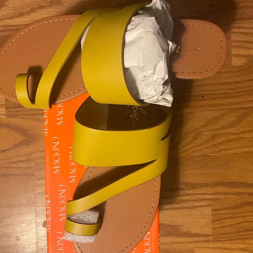 Flat, yellow sandals